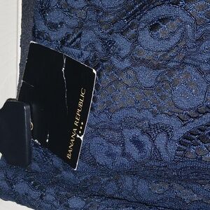 Banana Republic Dark Blue Lace Pencil Skirt